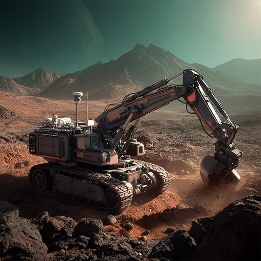 Veicolo robotico per l'estrazione di materiali su una superficie planetaria rocciosa