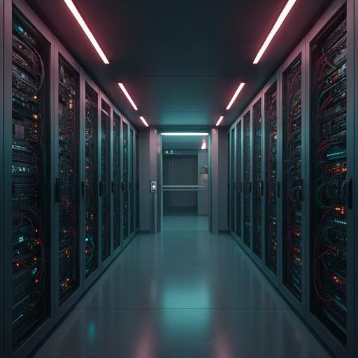 Server aziendali custoditi in una sala tecnica con accesso controllato