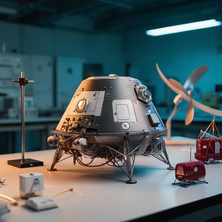 Modello di veicolo per il deorbiting controllato esposto in un laboratorio aerospaziale
