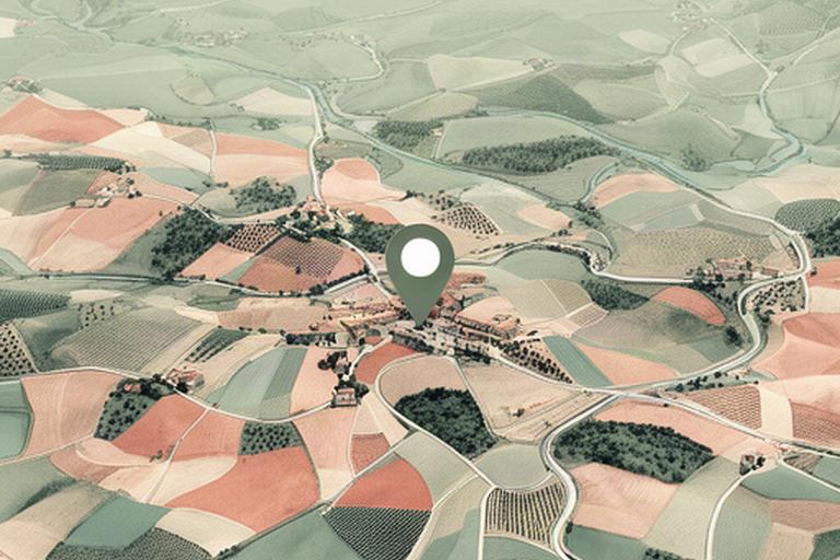 Mappa stilizzata dell'area di Montepulciano con indicazione della sede di riferimento